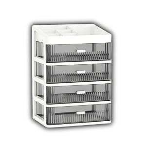 kreps desk makeup organizer plastic storage box with sliding drawer stylish display case for cosmetics lotion nail polishbrushesand jewelry cream 4 - layer
