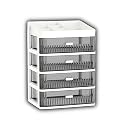 KREPS® Desk Makeup Organizer, Plastic Storage Box with Sliding Drawer, Stylish Display Case for Cosmetics, Lotion, Nail Polish,Brushes,and Jewelry (White, 2 - Layer)