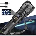 Kresal Torches LED Super Bright, Powerful 200000 Lumen Rechargeable Torch with Zoomble, USB Tactical Torch with Rechargeable Battery, Bright LED Flashlight for Camping and Daily Use
