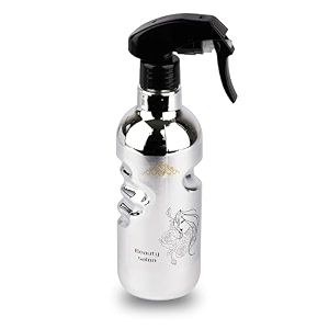 kreshu 500ml spray water bottle ultra-fine mist spray water gun hairdressing sprayer styling tools for styling salon hair barber skin care mist pressure pump flowers silver pack of 1