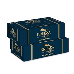 kressa 3 ply face tissue box  facial tissue  80 pulls per box total 160 pulls made of 100 natural virgin pulp pack of 2