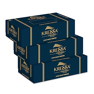 kressa 3 ply face tissue box  facial tissue  3 boxes 80 pulls per box with total 240 pulls made of 100 natural virgin pulp pack of 3