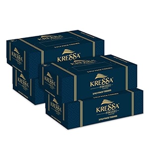 kressa 3 ply face tissue box  facial tissue  4 boxes 80 pulls per box with total 320 pulls made of 100 natural virgin pulp pack of 4