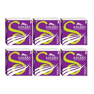 kressa tissue paper serviettes  paper napkins  table top serviettes 2 ply pack of 6 300 serviettes 100 biodegradable