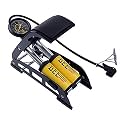 Krevia Aluminum Body Inflatables Dual Cylinder Valves 160PSI Portable Double Barrel High Pressure Foot Pump Inflator with Precision Pressure Gauge - Yellow