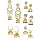 kreyam's Earrings for Women fashion Jhumka for Girls Combo Jewellery Artificial Pearl Zinc Chandbali Earring Drops & Danglers