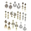 Kreyam's Gold Plated Jhumka Earrings for Women Fashion | Combo Set of 10 | Fashion Jewellery Artificial Alloy Jhumki Chandbali Earring Gifts for Girls | Drops &amp; Danglers