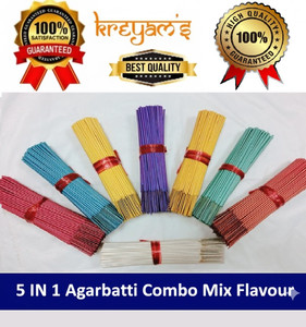 kreyams dhup batti agarbatti incense sticks 5 in 1 flavor mix imegica mogara pineapple royal woods combo 225 sticks pooja items