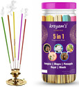 Kreyam's Premium Natural Incense Sticks Agarbatti Imegica, Mogara, Pineapple, Royal, Woods Combo 225 Sticks Pooja Items