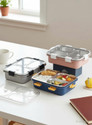 KRIANANSH Leak_Proof_3 compartment_Stainless_Steel_Lunch Box_multicolor 3 Containers Stainless