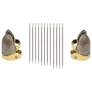 combo of self threading needlespack of 12 amp brass thimble 2 medium