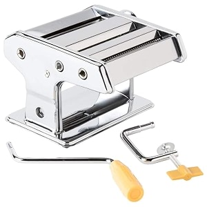 150mm ss manual pasta maker amp roller machine  noodle maker machine with spaghetti amp fettuccine maker includes pasta cutter amp hand crank for home