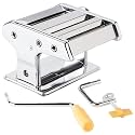 150mm SS Manual Pasta Maker & Roller Machine | Noodle Maker Machine with Spaghetti & Fettuccine Maker Includes Pasta Cutter & Hand Crank for Home