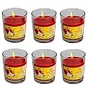 Soy Wax Apple Cinamon Scented Glass Candles for Room Decoration, Festival, Candle Night Dinner &amp; Birthday.(Pack of 6, Red) 45 g Each