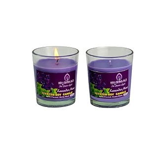 soy wax lavender mint scented glass candles for room decoration festival candle night dinner amp birthdaypack of 2 voilet 45 g each