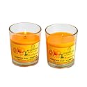 Soy Wax Mandarin Scented Glass Candles for Room Decoration, Festival, Candle Night Dinner &amp; Birthday.(Pack of 2, Orange) 45 g Each