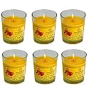Soy Wax Mango Papaya Scented Glass Candles for Room Decoration, Festival, Candle Night Dinner &amp; Birthday.(Pack of 6, Yellow) 45 g Each