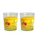 Soy Wax Mango Papaya Scented Glass Candles for Room Decoration, Festival, Candle Night Dinner &amp; Birthday.(Pack of 2, Yellow) 45 g Each