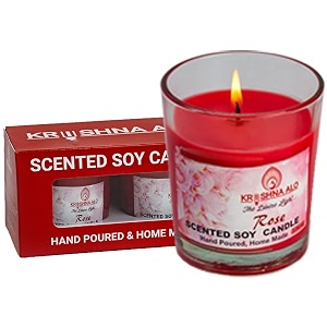 soy wax rose scented glass candles for room decoration festival candle night dinner amp birthdaypack of 2 pink 45 g each