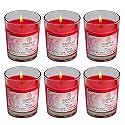 Soy Wax Rose Scented Glass Candles for Room Decoration, Festival, Candle Night Dinner &amp; Birthday.(Pack of 6, Pink) 45 g Each