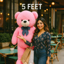 Krishna Creation Huggable 5 Feet Pink Teddy Bear Soft Plush Toy Gift for Girls  - 60 inch