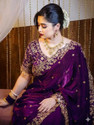 krishna culture Embroidered Bollywood Satin Saree Multicolor