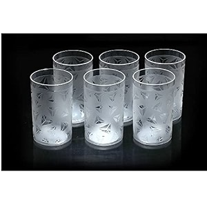 krishna enterprise diamond plastic unbreakable multi-purpose transparent waterjuice glass set250 mlplasticpack of 6