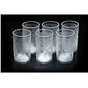 Krishna Enterprise Diamond Plastic Unbreakable Multi-Purpose Transparent Water/Juice Glass Set,250 ML(Plastic,Pack of 6)