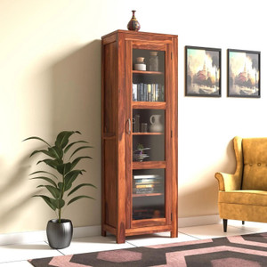 krishna wood decor solid sheesham wood kitchen cabinet with multiple shelves for kitchen storage  solid wood kitchen cabinet
