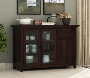 krishna wood decor solid sheesham wood kitchen cabinet with multiple shelves for kitchen storage  solid wood kitchen cabinet