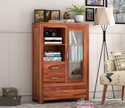 Krishna Wood Decor Solid Sheesham Wood Kitchen Cabinet With Multiple Shelves For Kitchen/ Storage | Solid Wood Kitchen Cabinet