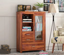Krishna Wood Decor Solid Sheesham Wood Kitchen Cabinet With Multiple Shelves For Kitchen/ Storage | Solid Wood Kitchen Cabinet (Finish Color - Honey Rosette, Pre-assembled)