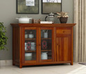 Krishna Wood Decor Solid Sheesham Wood Kitchen Cabinet With Multiple Shelves For Kitchen/ Storage | Solid Wood Kitchen Cabinet