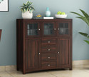Krishna Wood Decor Solid Sheesham Wood Kitchen Cabinet With Multiple Shelves For Kitchen/ Storage | Solid Wood Kitchen Cabinet