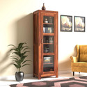 Krishna Wood Decor Solid Sheesham Wood Kitchen Cabinet With Multiple Shelves For Kitchen/ Storage | Solid Wood Kitchen Cabinet