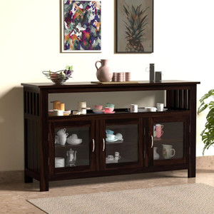 krishna wood decor solid sheesham wood kitchen cabinet with multiple shelves for kitchen storage  solid wood kitchen cabinet