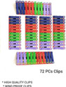 krishnaa enterprises Rust Free Drying Clothes Clip/Cloth Peg/Drying Pins/Pegs for Hanger Iron Cloth Clips (Multicolor Pack of 72)