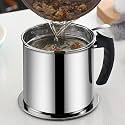 Oil Strainer Pot Stainless Steel Household Oil Pot with Lid Cooking Oil Fat Separator for Filter Oil Storage Jar Strainer, Oil Filter Reuse Oil Storage (Best Oil Shaver) Can Container