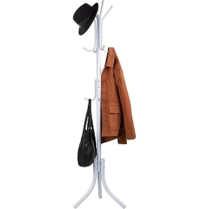 krishyam coat rack with 12 hooks 56ft metal coat rack freestanding cloth stand coat tree hats hanger holder for purse scarf rack jacket umbrella tree stand white