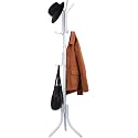 KRISHYAM Coat Rack with 12 Hooks, 5.6ft Metal Coat Rack Freestanding, Cloth Stand Coat Tree Hats Hanger Holder for Purse, Scarf Rack, Jacket, Umbrella Tree Stand (White)