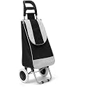 KRISHYAM Foldable Shopping Trolley Cart with Wheels and Removable Bag (2 Wheel Black)