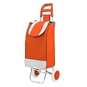 KRISHYAM Foldable Shopping Trolley Cart with Wheels and Removable Bag (2 Wheel Orange)