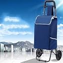 KRISHYAM Foldable Shopping Trolley Cart with Wheels and Removable Bag (2 Wheel Black)