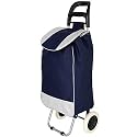 KRISHYAM Fabric Foldable Shopping Trolley Cart With Wheels&amp;Removable Bag With 2 Wheels For Groceries, Fruits&amp;Vegetables Cart/Basket (Navy Blue)