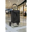 KRISHYAM Foldable Shopping Trolley Cart with Wheels and Removable Bag (2 Wheel Black)