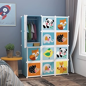 krishyam portable closet wardrobe cube wardrobe for hanging clothes modular cabinet for space saving ideal storage organizer cube for books toys towels animal print
