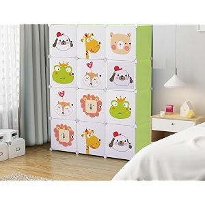 krishyam portable closet wardrobe cube wardrobe for hanging clothes modular cabinet for space saving ideal storage organizer cube for books toys towels green