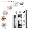 KRISHYAM Portable Closet Wardrobe Cube Wardrobe for Hanging Clothes, Modular Cabinet for Space Saving, Ideal Storage Organizer Cube for Books, Toys, Towels (Cat Print)