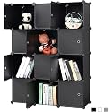 KRISHYAM Portable Closet Wardrobe Cube Wardrobe for Hanging Clothes, Modular Cabinet for Space Saving, Ideal Storage Organizer Cube for Books, Toys, Towels (Black Plain)