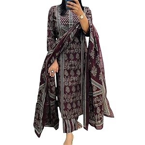 krisjanWomens Pure Cotton Printed with Handwork Kurta